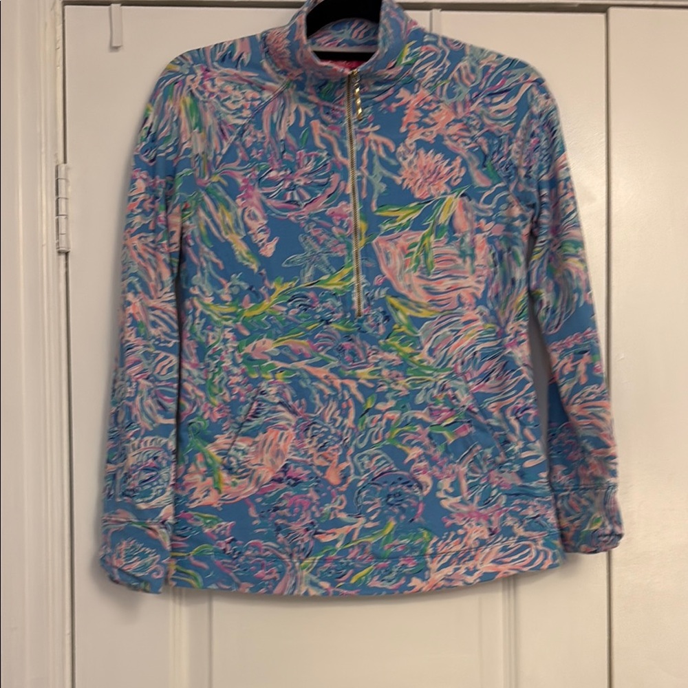 Lilly Pulitzer Floral Quarter-Zip Pullover